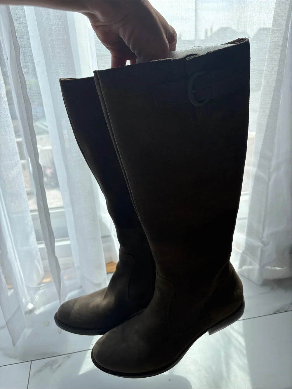 Born Over-the-Knee Suede Boots in Dark Brown